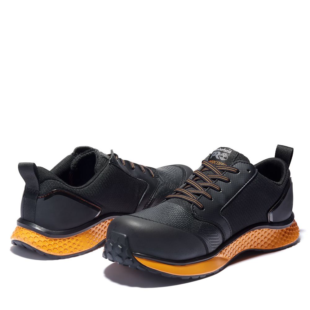 Pantofi De Lucru Timberland Barbati Negrii/Portocalii - Pro® Reaxion Comp Toe - Romania - PQOVDS437